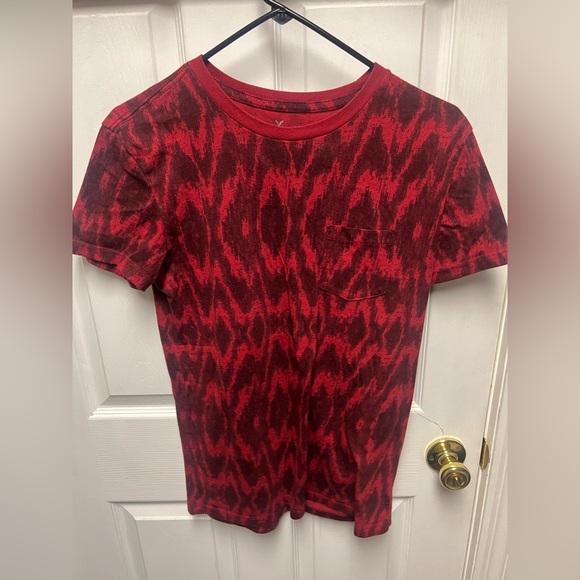 American Eagle XS extra small shortsleeved tee black red striped classic fit - Picture 1 of 4